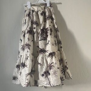 Banana Republic Cream and Brown Maxi Skirt